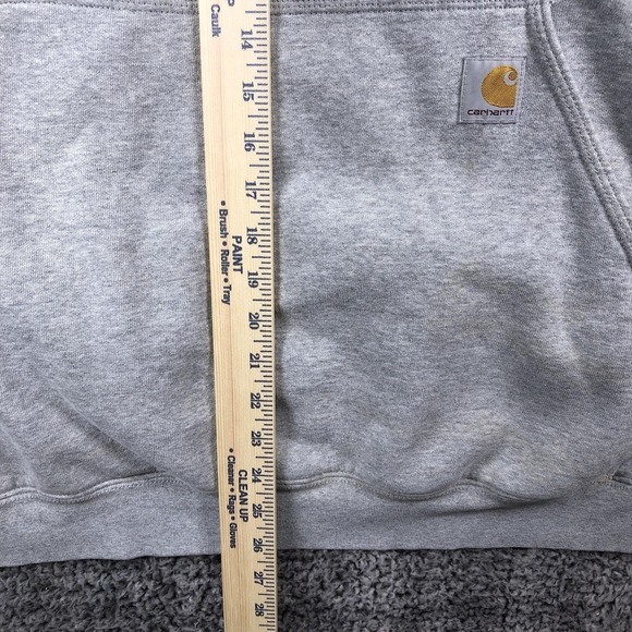 Carhartt Hoodie Mens 3XL Gray Graphic Fleece Pullover Loose Fit Sleeve Logo - Picture 3 of 9